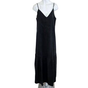 Everlane Tencel Lyocell Sleeveless Tiered Dress, Black, Timeless, Staple, Size 2